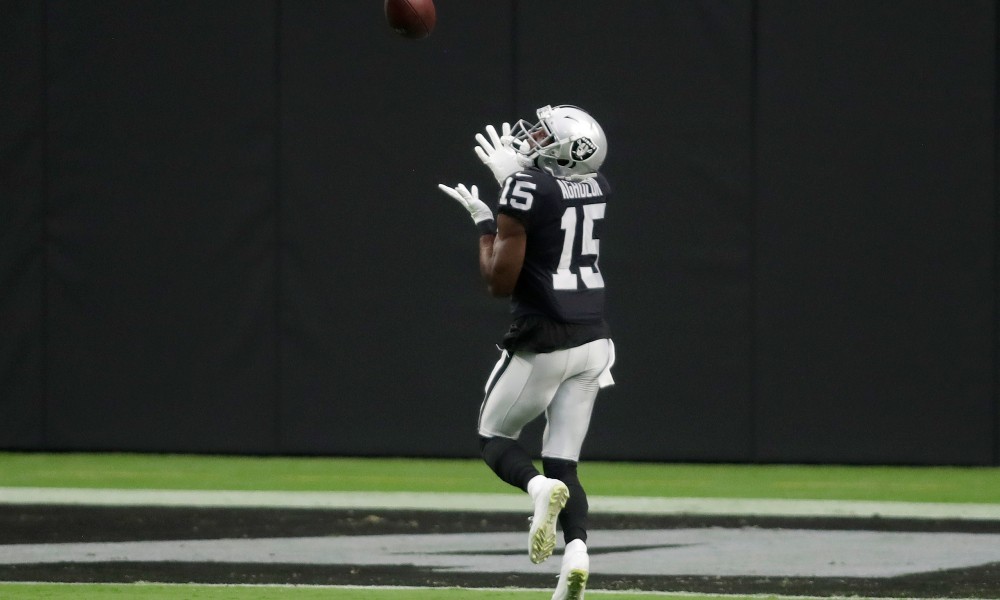 #4 Derek Carr to Nelson Agholor for a 21-yard score.