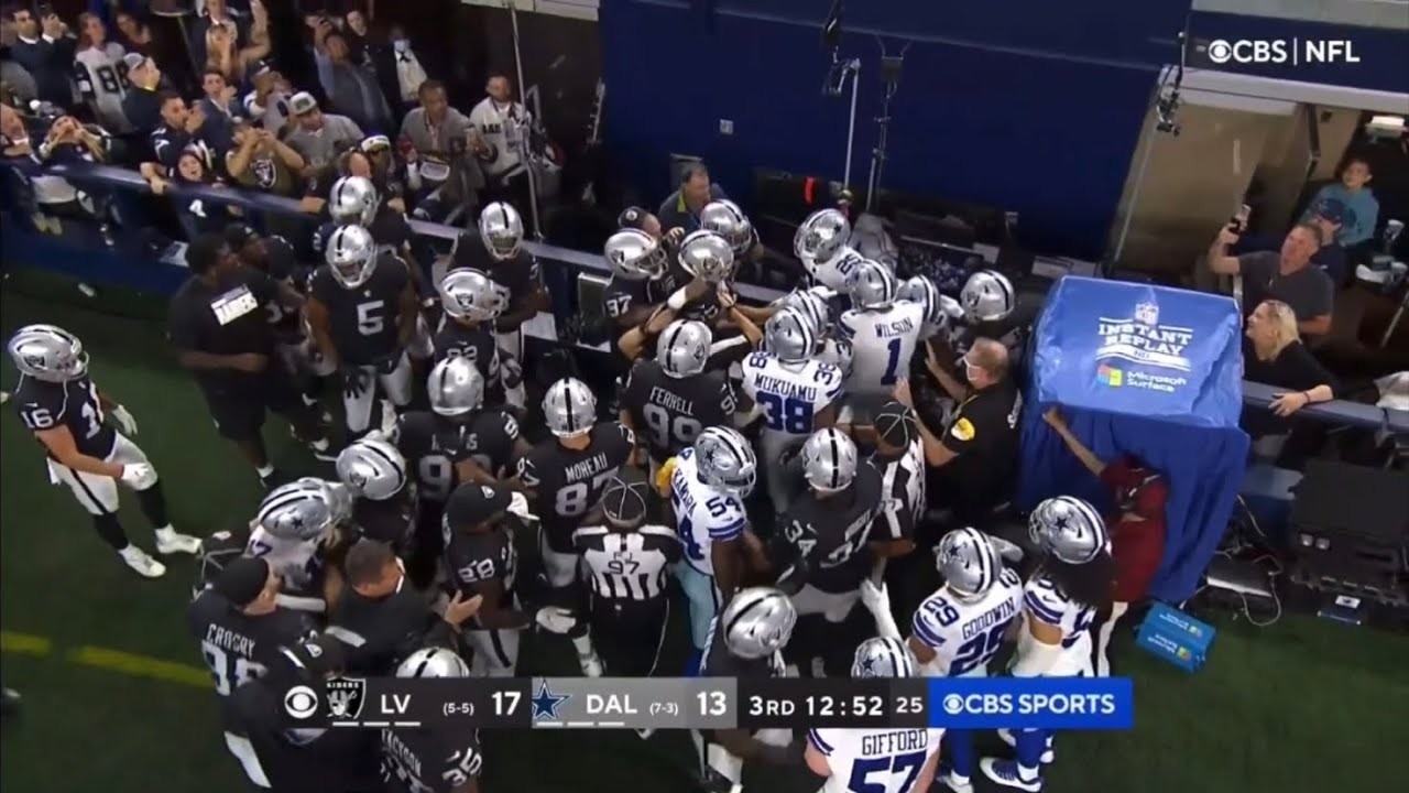 #2 Huge Brawl breaks out during Raiders versus Cowboys