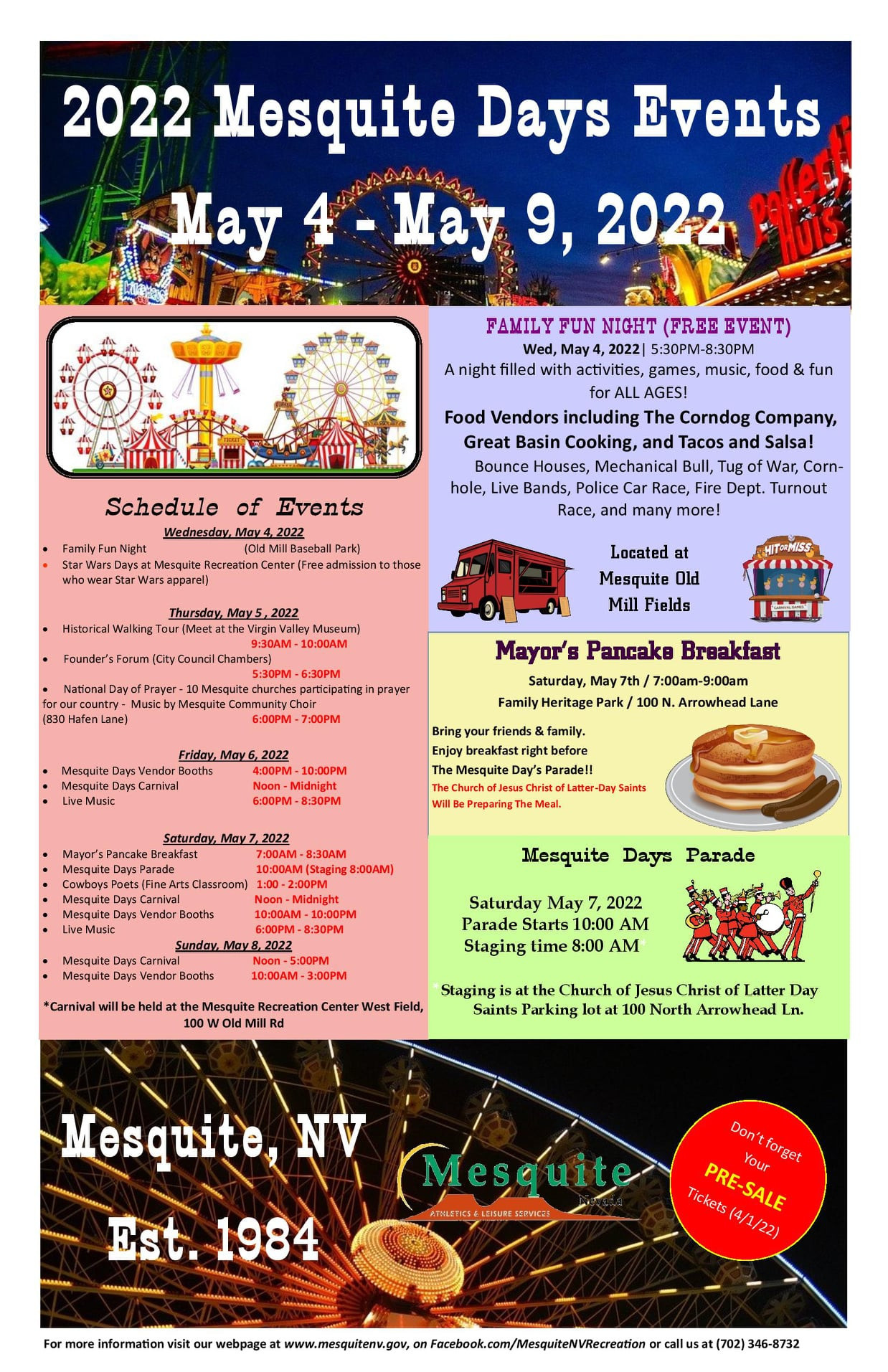 Travel to nearby festivals @ Boulder City & Mesquite